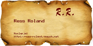 Ress Roland névjegykártya
