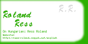 roland ress business card